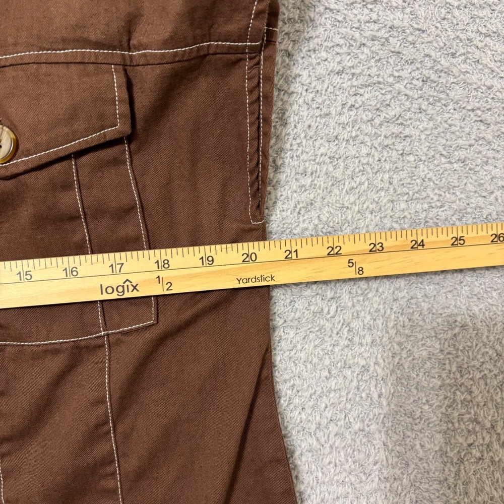 ASOS Design Cotton Utility Shirt Oversized Brown Shacket Pocket Top US 6 - Picture 9 of 10